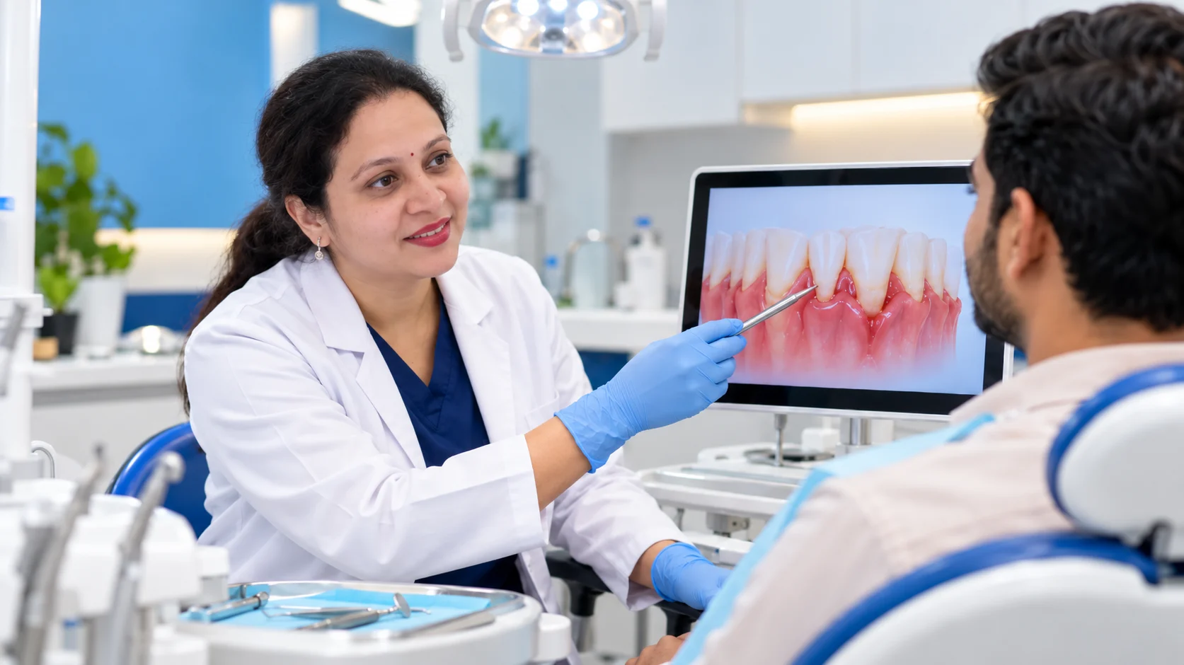 Calm, reassuring dental consultation